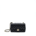 CHANEL MINI RECTANGULAR FLAP BAG LAMBSKIN BLACK LGHW