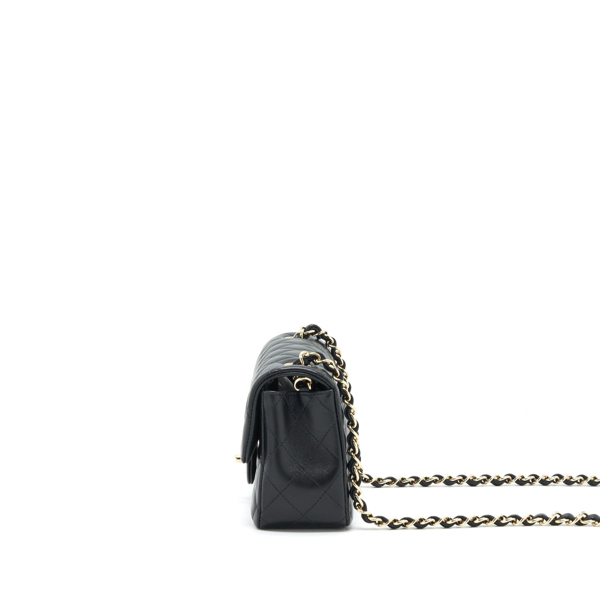 CHANEL MINI RECTANGULAR FLAP BAG LAMBSKIN BLACK LGHW