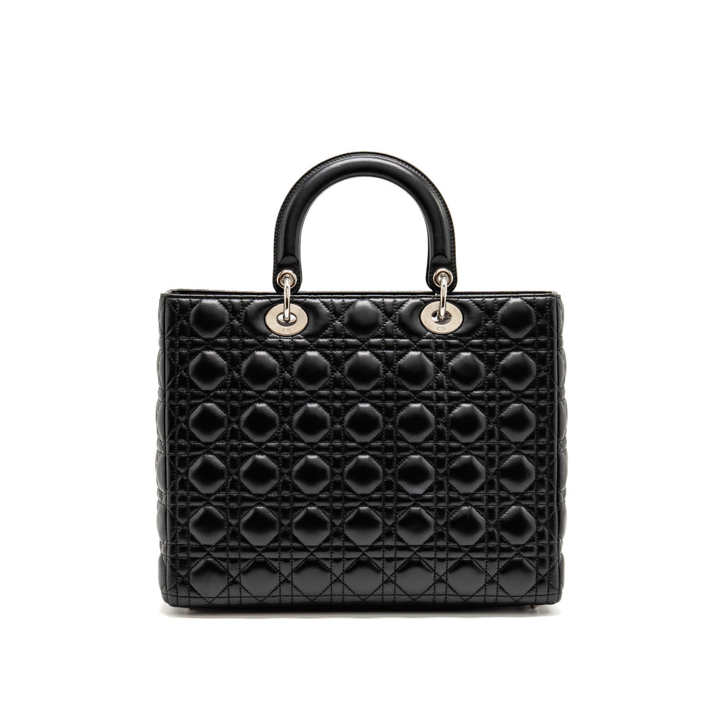 Dior large lady dior lambskin black SHW