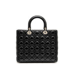 Dior large lady dior lambskin black SHW