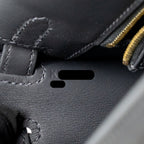 Hermes Kelly 25 TOILE H/SWIFT Ecru-Ardoise/Ardoise GHW