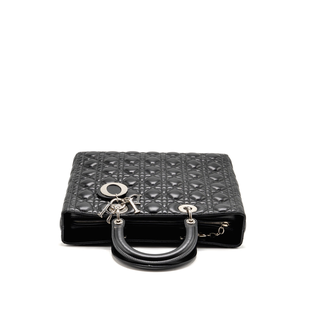 Dior large lady dior lambskin black SHW