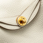 HERMES MINI LINDY CLEMENCE MUSHROOM / NATA WITH MULTICOLOR STRAP GHW