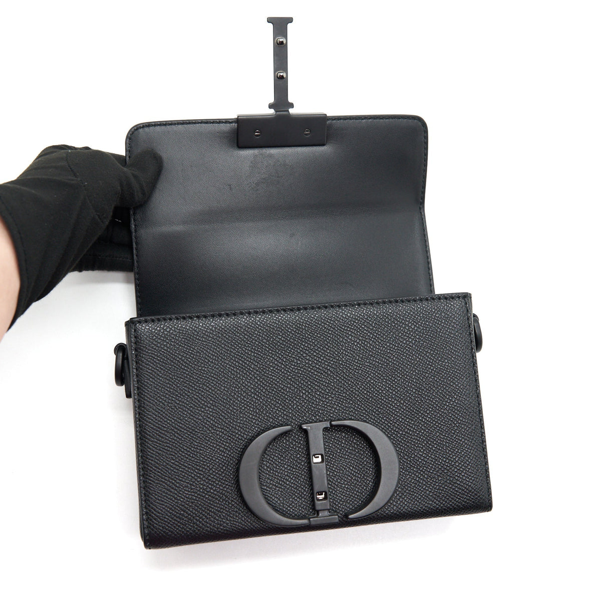 DIOR 30 MONTAIGNE BOX BAG IN GRAINED CALFSKIN SO BLACK