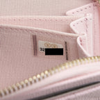 CHANEL 22P ZIP CARD HOLDER CAVIAR PINK LGHW