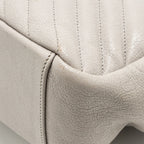 Saint Laurent/YSL Large College Bag Chevron Sheepskin Light Grey SHW