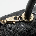 CHANEL SMALL COCO HANDLE CAVIAR BLACK LGHW (MICROCHIP)