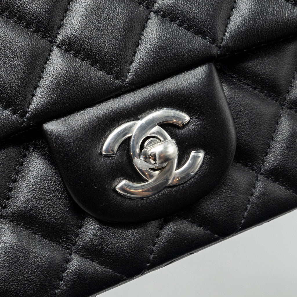 CHANEL MINI RECTANGULAR FLAP BAG LAMBSKIN BLACK SHW (MICROCHIP)