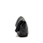 Balenciaga Medium Monaco Chain Shoulder Bag Crinkled Leather Black SHW