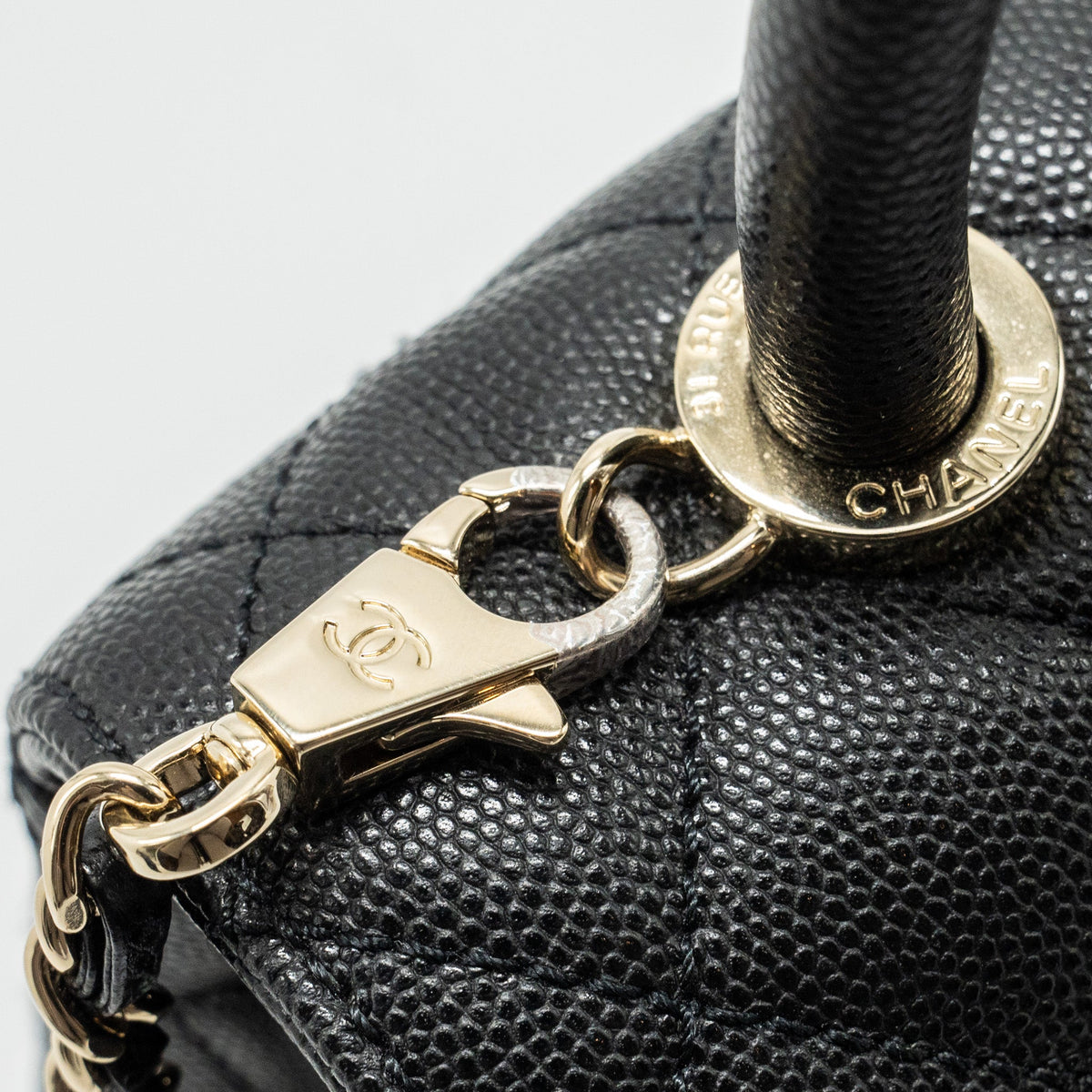 CHANEL SMALL COCO HANDLE CAVIAR BLACK LGHW (MICROCHIP)