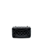 CHANEL MINI RECTANGULAR FLAP BAG PATENT LEATHER BLACK SHW