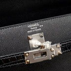 HERMES TOUCH KELLY 25 MADAME / CROCODILE NILOTICUS BLACK SHW
