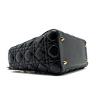 DIOR MEDIUM LADY DIOR LAMBSKIN BLACK GHW