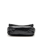 Balenciaga Medium Monaco Chain Shoulder Bag Crinkled Leather Black SHW