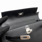 HERMES TOUCH KELLY 25 MADAME / CROCODILE NILOTICUS BLACK SHW