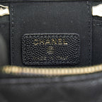 CHANEL SMALL VANITY CLUTCH WITH CHAIN WITH CC PEARL CAVIAR BLACK LGHW