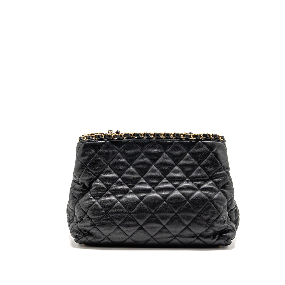 Chanel Quilted Chain Me Tote Bag Lambskin Black GHW