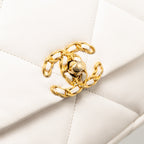 CHANEL SMALL 19 BAG LAMBSKIN WHITE MULTICOLOR HARDWARE