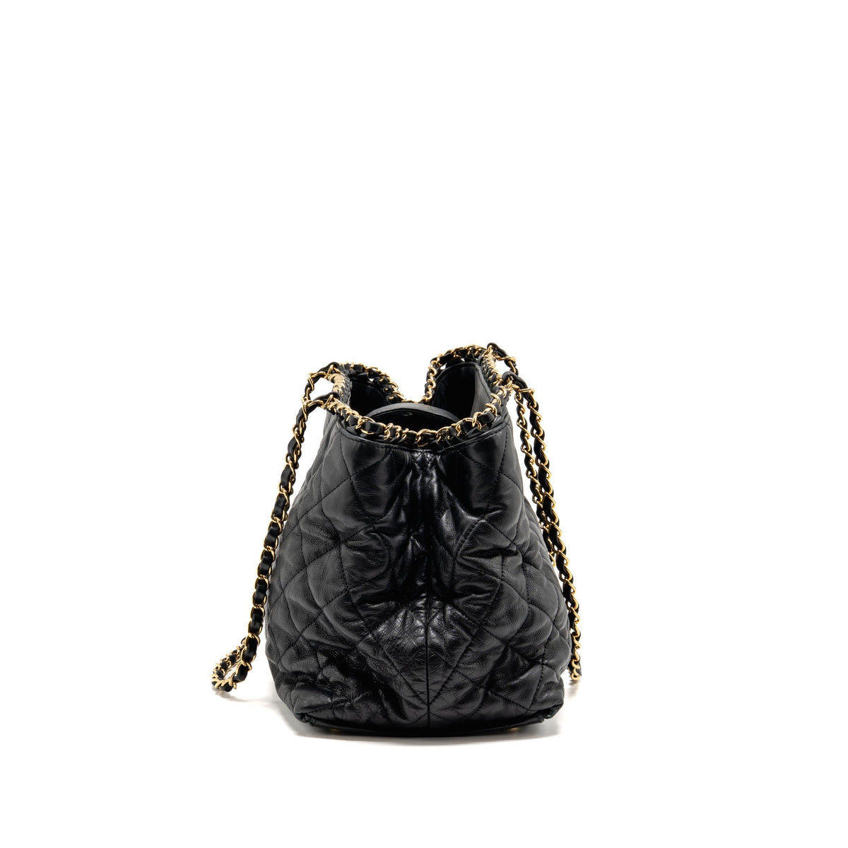 Chanel Quilted Chain Me Tote Bag Lambskin Black GHW