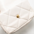 CHANEL SMALL 19 BAG LAMBSKIN WHITE MULTICOLOR HARDWARE