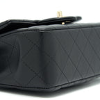 CHANEL 21K TOP HANDLE MINI RECTANGULAR FLAP BAG BLACK GHW