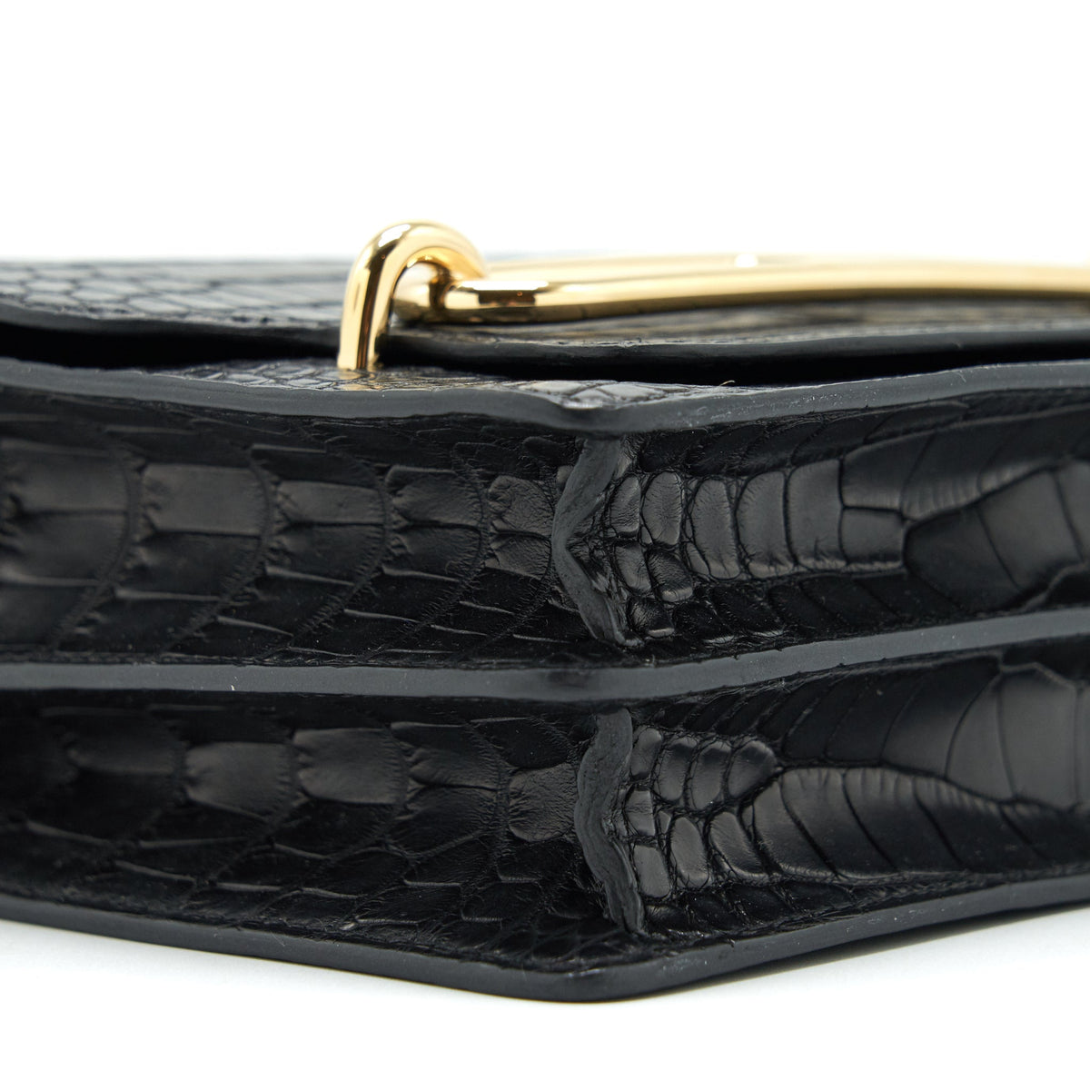 HERMES MINI ROULIS ALLIGATOR MISSISSIPPIESIS MAT 89 BLACK GHW