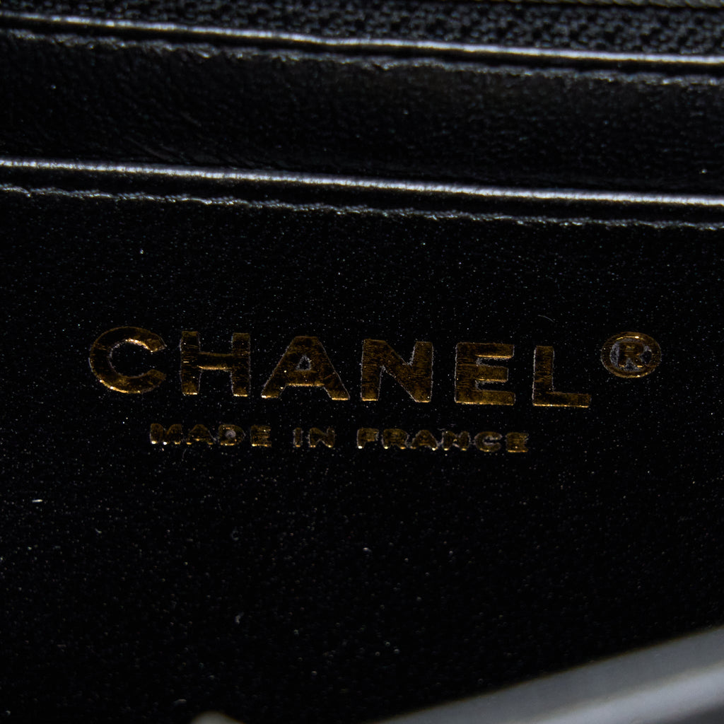 CHANEL MINI SQUARE FLAP BAG LAMBSKIN BLACK LGHW (MICROCHIP)