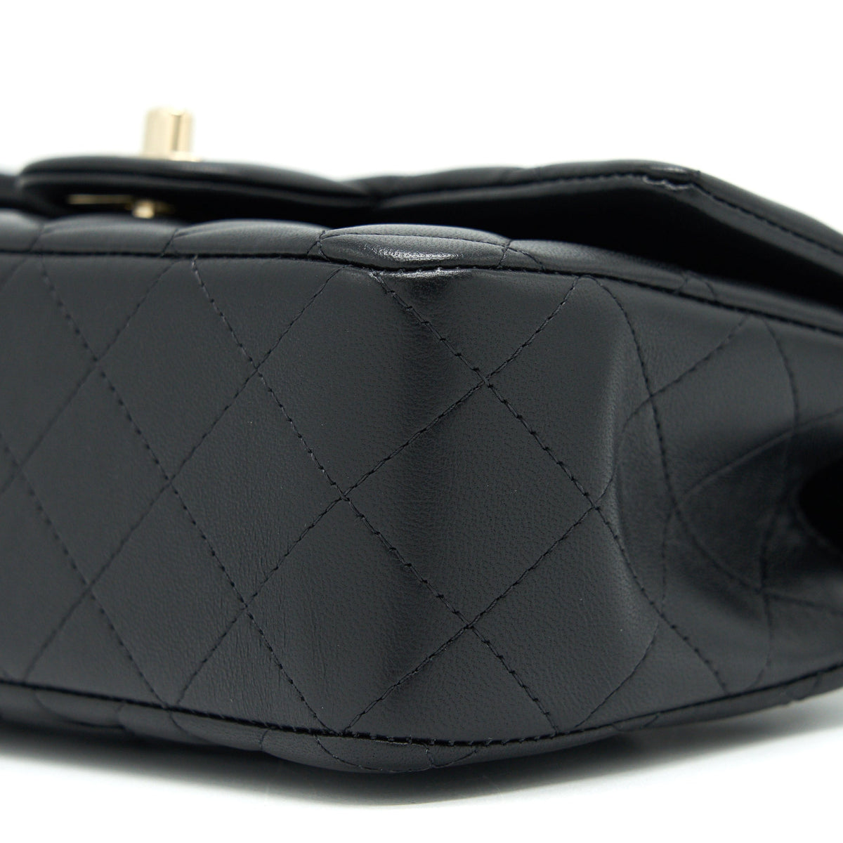 CHANEL TOP HANDLE MINI RECTANGULAR FLAP BAG LAMBSKIN BLACK LGHW (MICROCHIP)