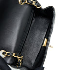 CHANEL MINI SQUARE FLAP BAG LAMBSKIN BLACK LGHW (MICROCHIP)
