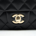 CHANEL 21K TOP HANDLE MINI RECTANGULAR FLAP BAG BLACK GHW