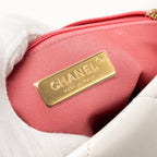 CHANEL SMALL 19 BAG LAMBSKIN WHITE MULTICOLOR HARDWARE