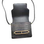 HERMES MINI ROULIS ALLIGATOR MISSISSIPPIESIS MAT 89 BLACK GHW