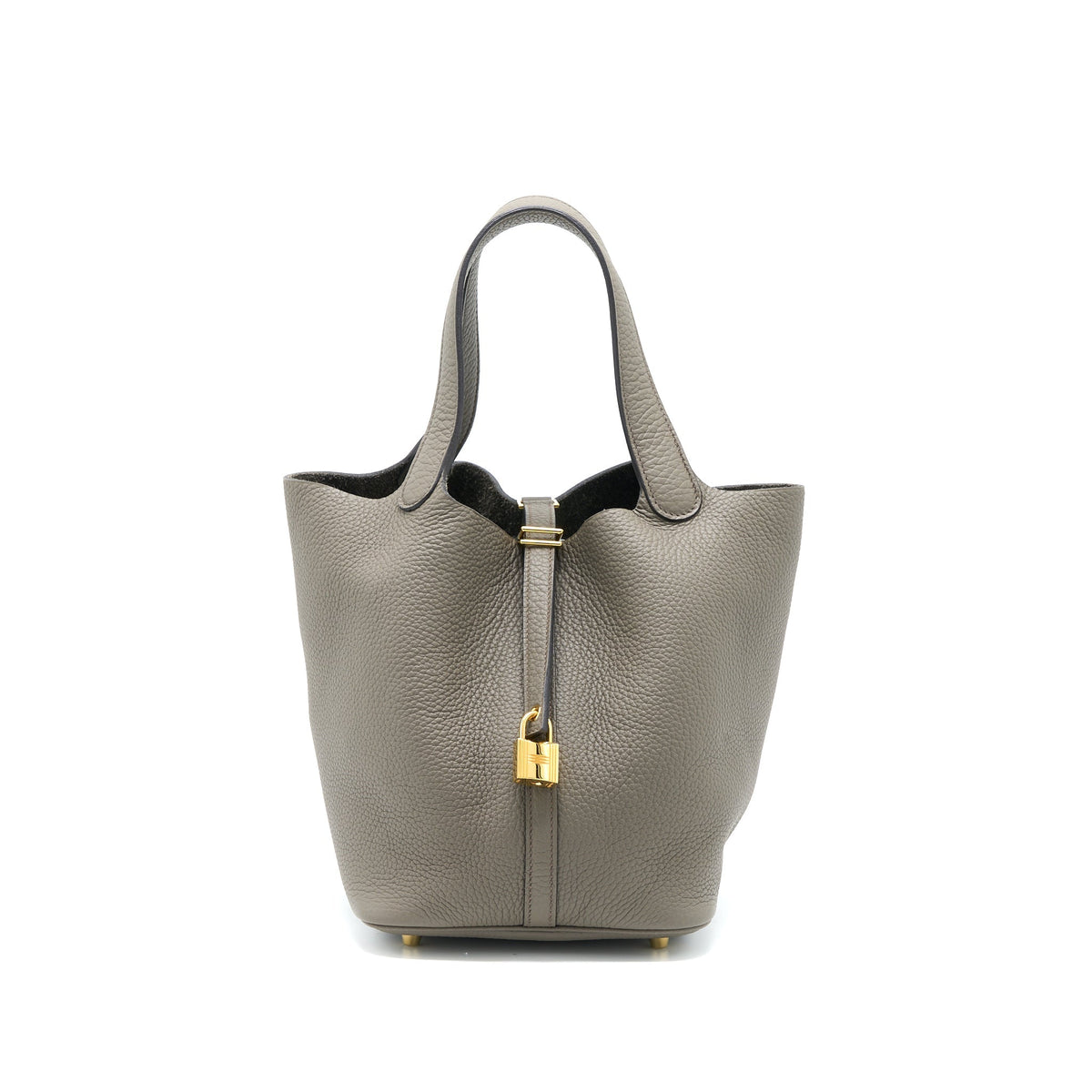 Hermes Picotin 22 Lock Bag Clemence Gris Etain GHW