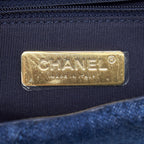 CHANEL 22P SMALL 19 BAG DENIM BLUE WITH GOLD AND SILVER HARDWARE