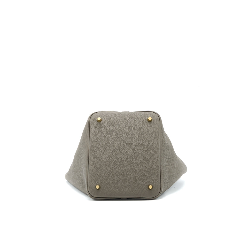 Hermes Picotin 22 Lock Bag Clemence Gris Etain GHW