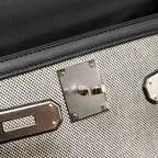 Hermes kelly 28 sellier toile H / swift ecru - black / black SHW