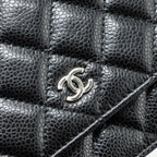 CHANEL CLASSIC WALLET ON CHAIN CAVIAR BLACK SHW (MICROCHIP)