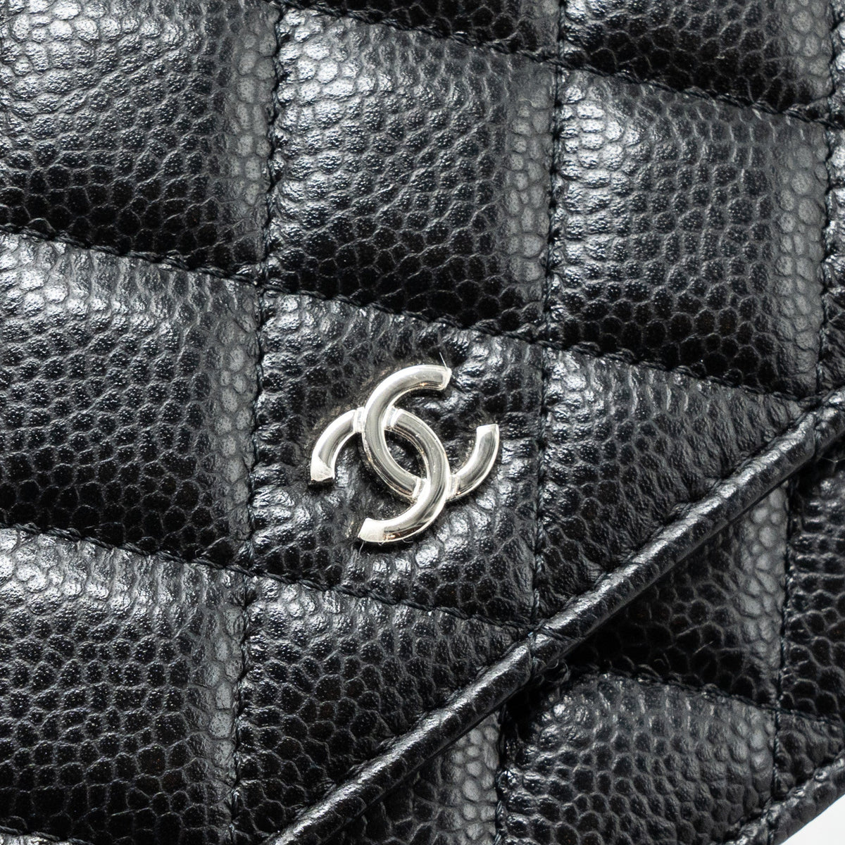 CHANEL CLASSIC WALLET ON CHAIN CAVIAR BLACK SHW (MICROCHIP)