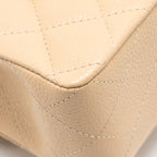 CHANEL SMALL CLASSIC DOUBLE FLAP BAG CAVIAR BEIGE GHW (MICROCHIP)