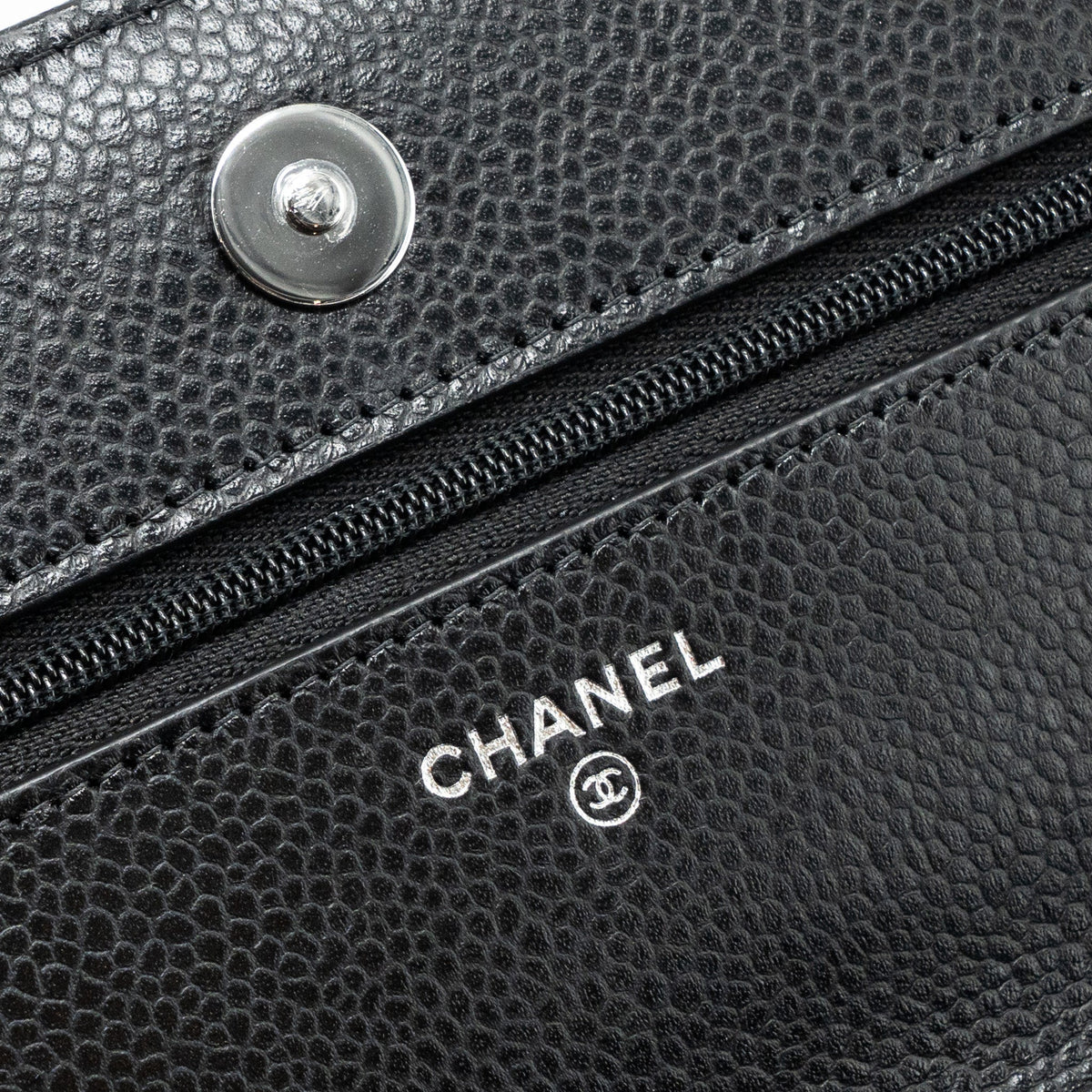 CHANEL CLASSIC WALLET ON CHAIN CAVIAR BLACK SHW (MICROCHIP)
