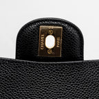 CHANEL SMALL CLASSIC DOUBLE FLAP BAG CAVIAR BLACK GHW