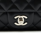CHANEL MINI RECTANGULAR FLAP BAG LAMBSKIN BLACK SHW