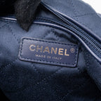 CHANEL SMALL 22 BAG SHINY CALFSKIN IRIDESCENT BLACK WITH BLACK HARDWARE(MICROCHIP)