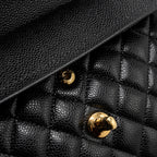 CHANEL SMALL CLASSIC DOUBLE FLAP BAG CAVIAR BLACK GHW