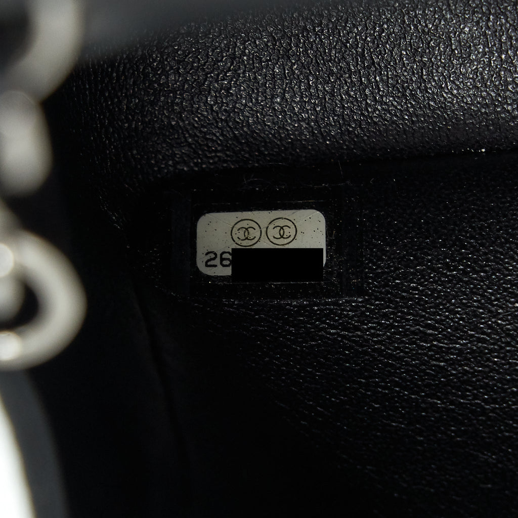 CHANEL MINI RECTANGULAR FLAP BAG LAMBSKIN BLACK SHW