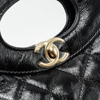 CHANEL 24S MINI 31 BAG SHINY LAMBSKIN BLACK GHW (MICROCHIP)