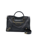 BALENCIAGA EDGE CITY BAG GOATSKIN BLACK GHW