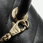CHANEL SMALL COCO HANDLE CHEVRON CAVIAR BLACK LGHW