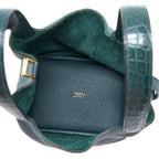 Hermes Picotin 18 Touch Clemence Alligator Mississippiensis Mat Vert Cypres GHW