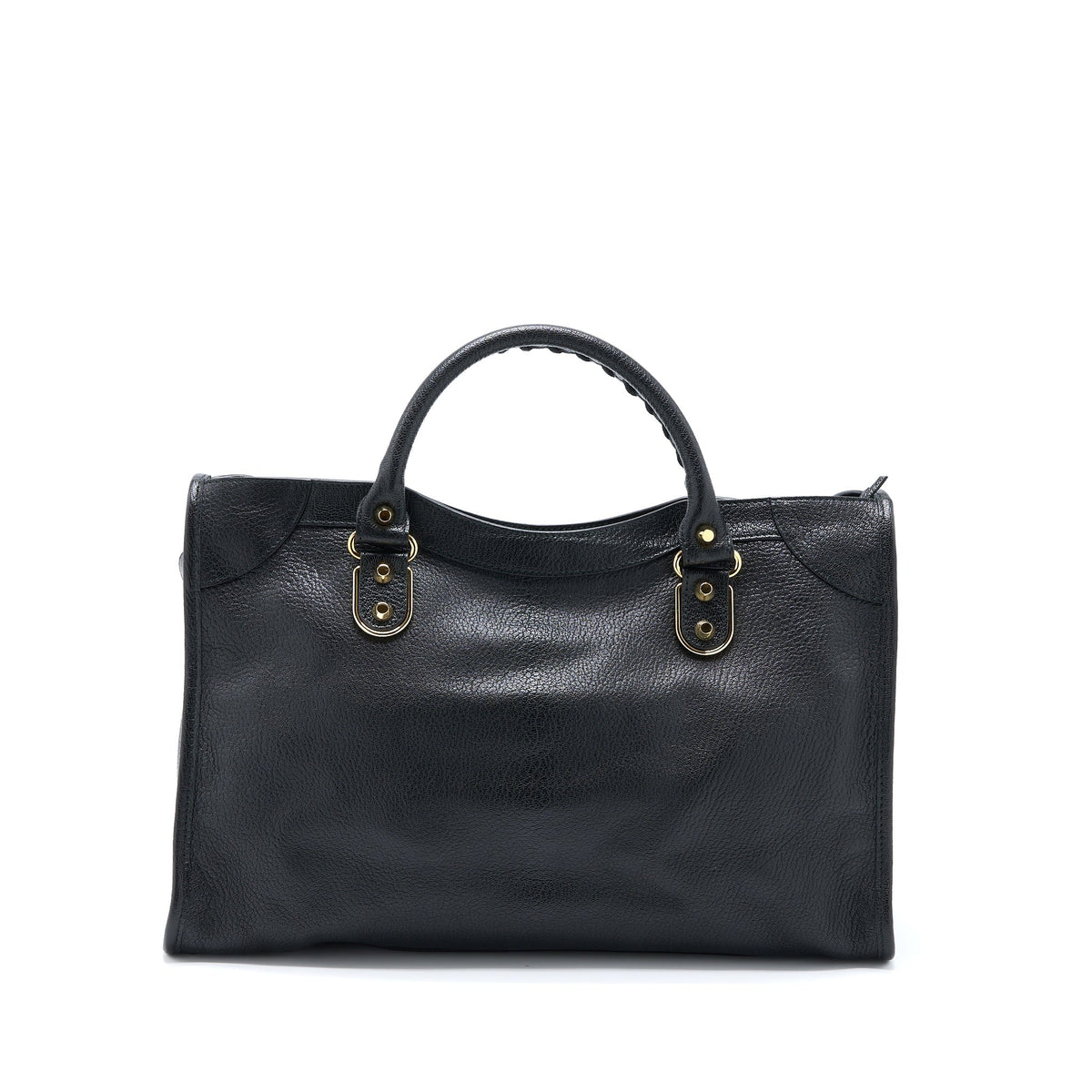 BALENCIAGA EDGE CITY BAG GOATSKIN BLACK GHW